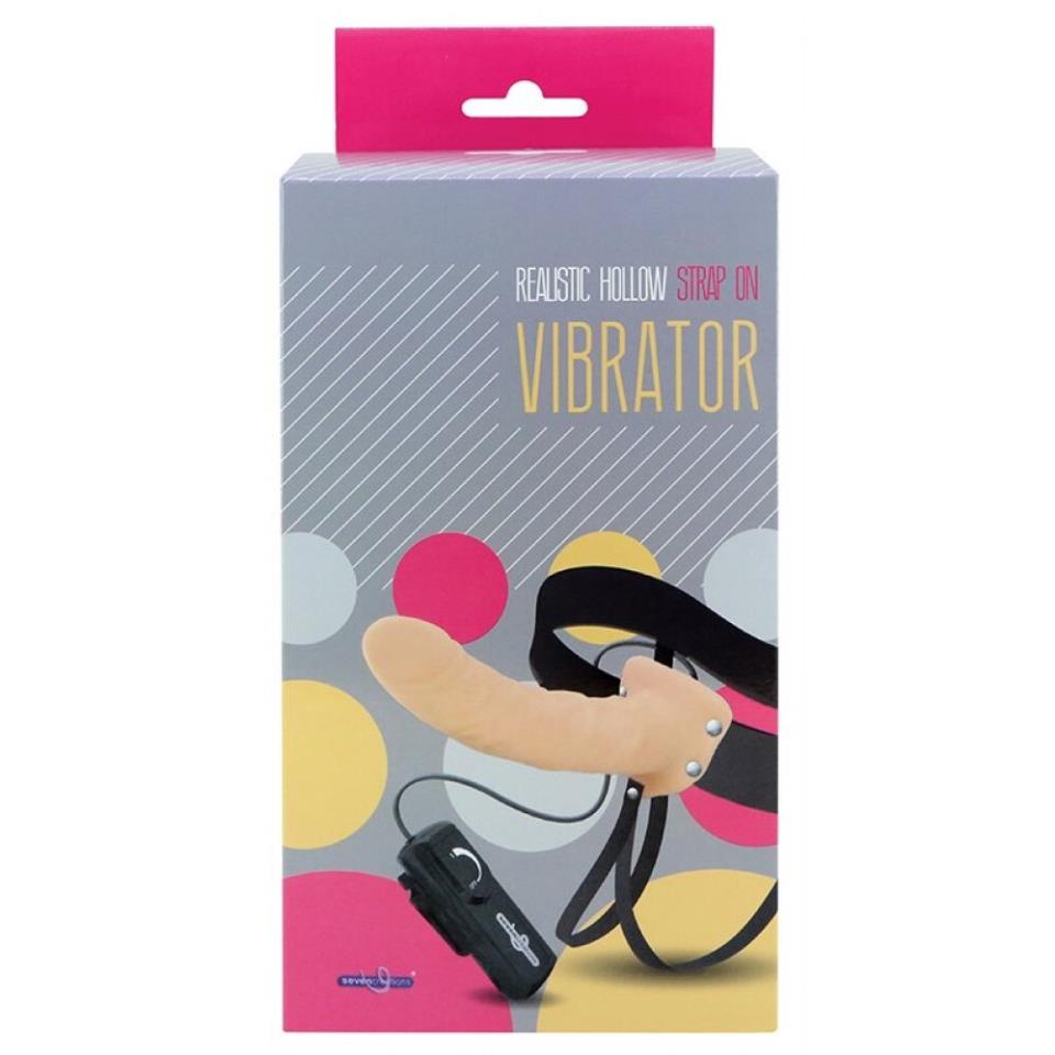 Realistic Hollow Strap On With Vibrator