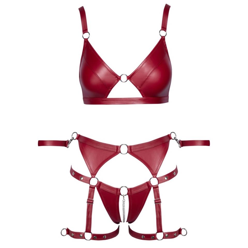 Cottelli Red Crotchless Bondage Set