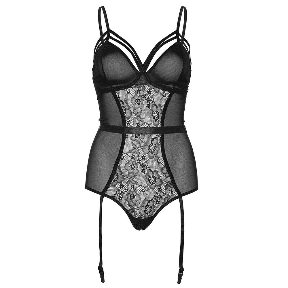 Leg Avenue Sheer And Lace Garter Teddy
