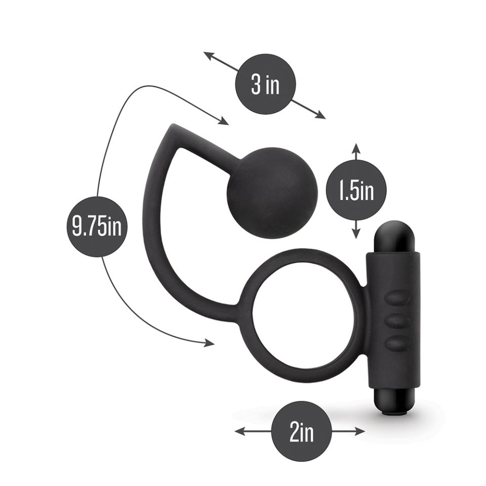 Anal Adventures Platinum Ball With Vibrating Cock Ring