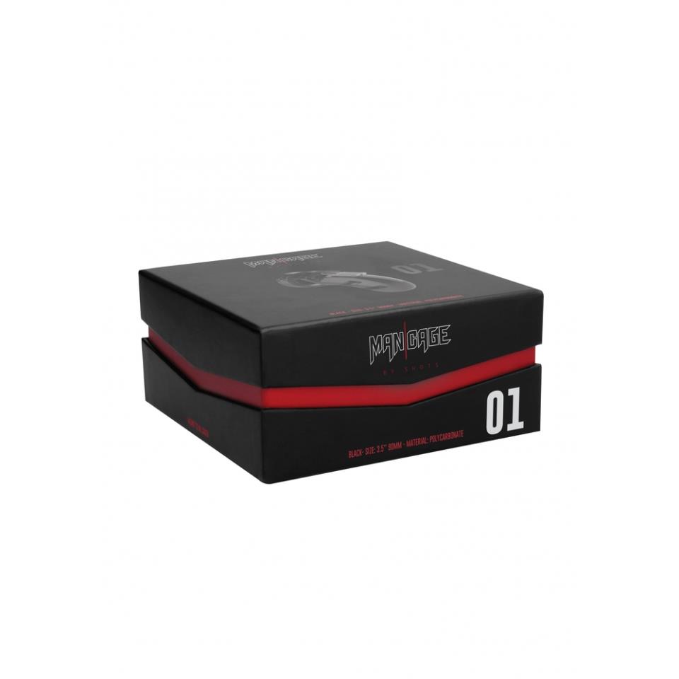 Man Cage 01 Male 3.5 Inch Black Chastity Cage