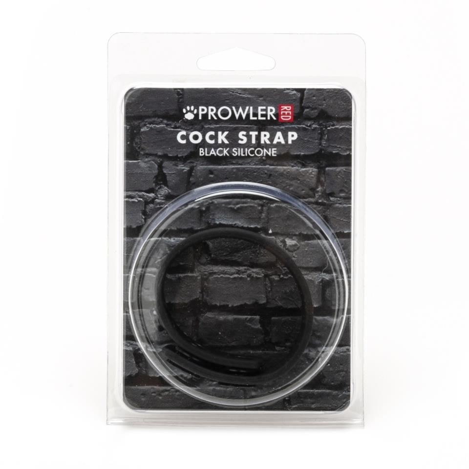 Prowler Red Silicone Adjustable Cock Strap Black