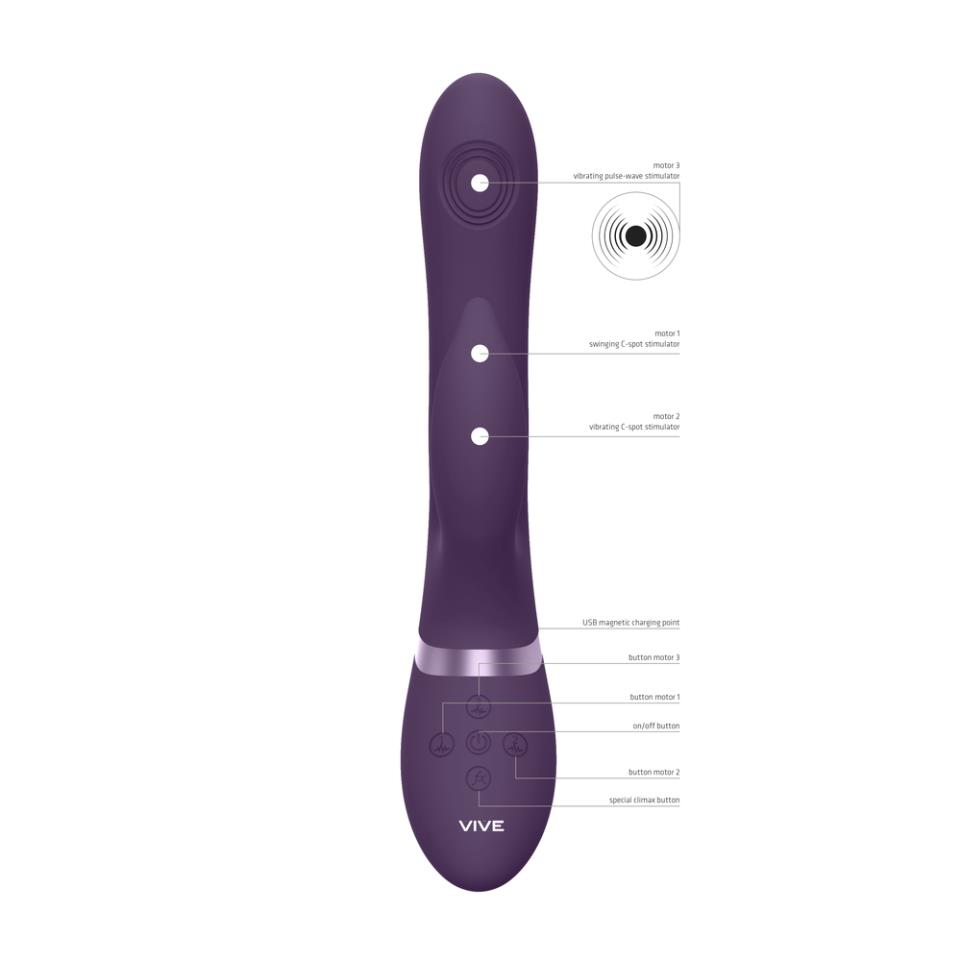Vive Aimi Pulse Wave And Vibrate G Spot Vibrator Purple